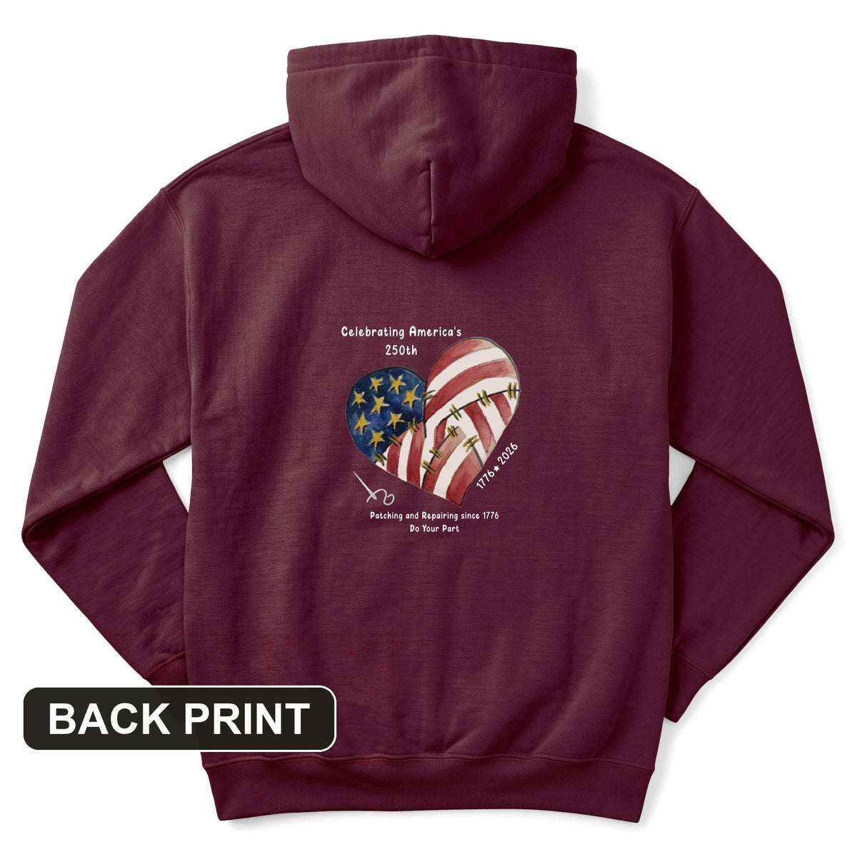 250th Heart Back Print Hoodie