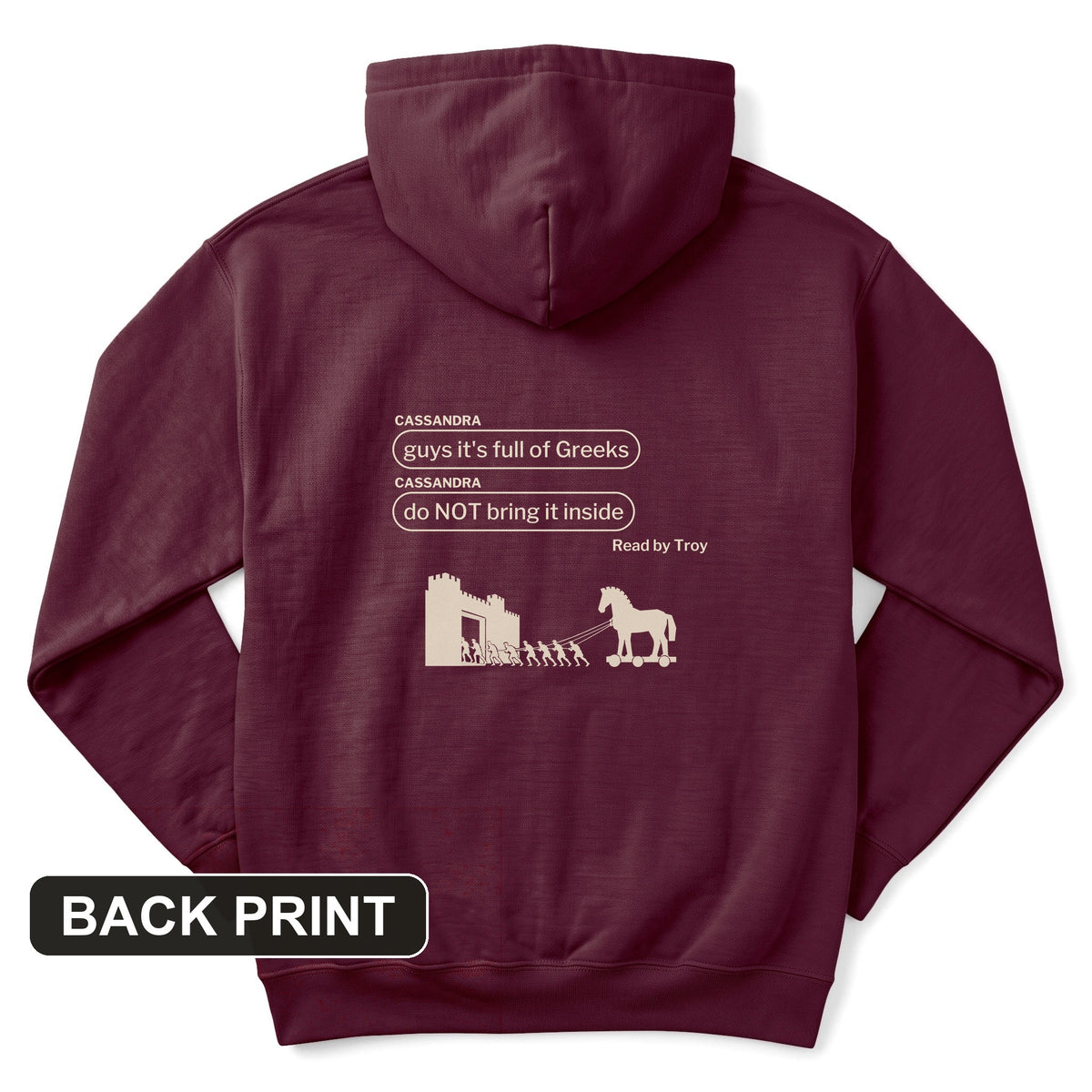 Cassandra Left On Read Back Print Hoodie