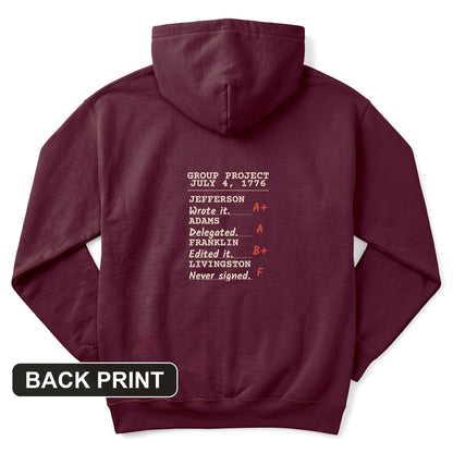 Declaration Of Independence Group Project Back Print Hoodie