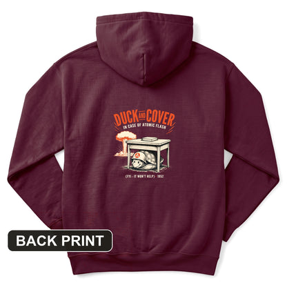 Duck And Cover Back Print Hoodie