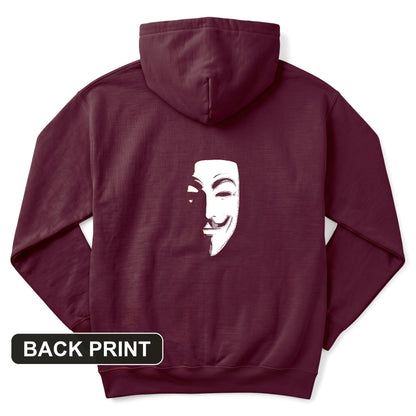 Guy Fawkes Mask Back Print Hoodie