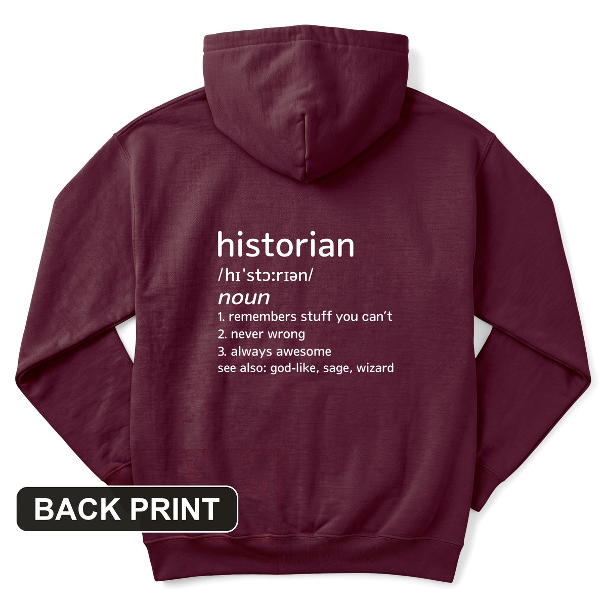 Historian Defined Back Print Hoodie