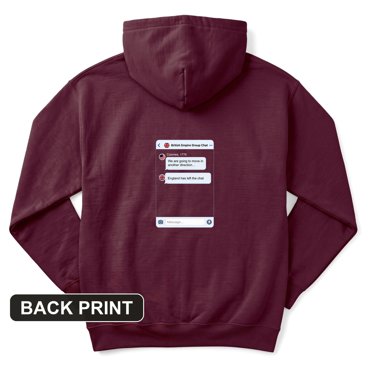 Left the Chat Back Print Hoodie