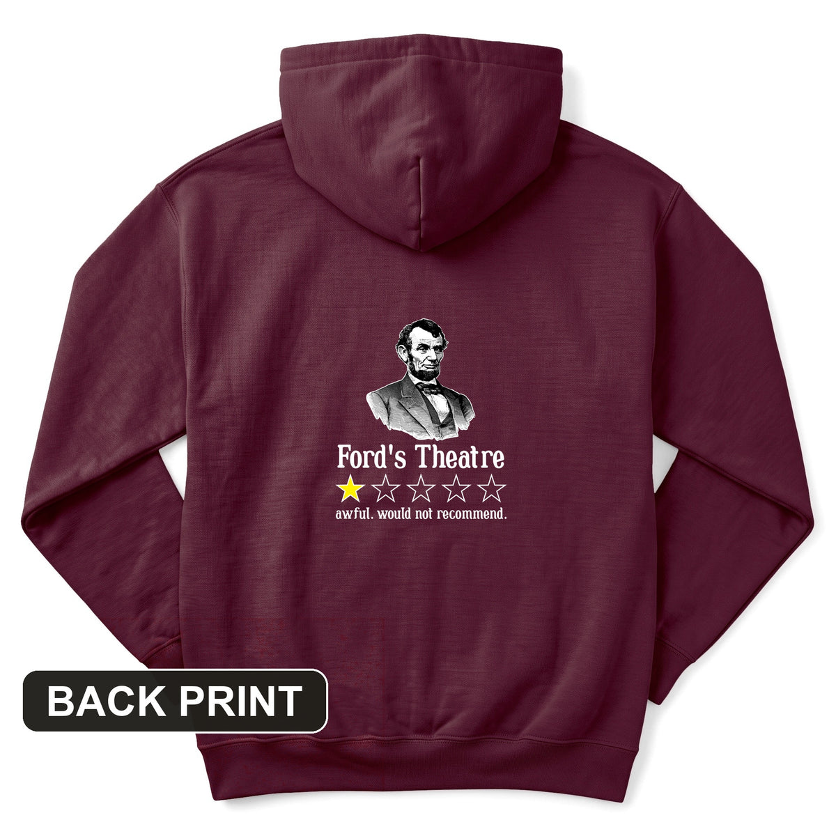 Lincoln One Star Review Back Print Hoodie