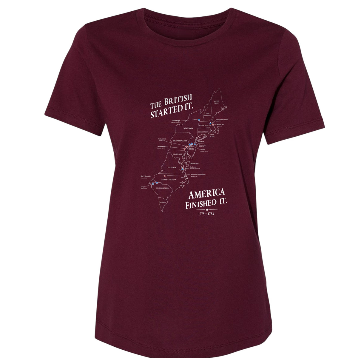 Revolutionary War Map Women's T-Shirt