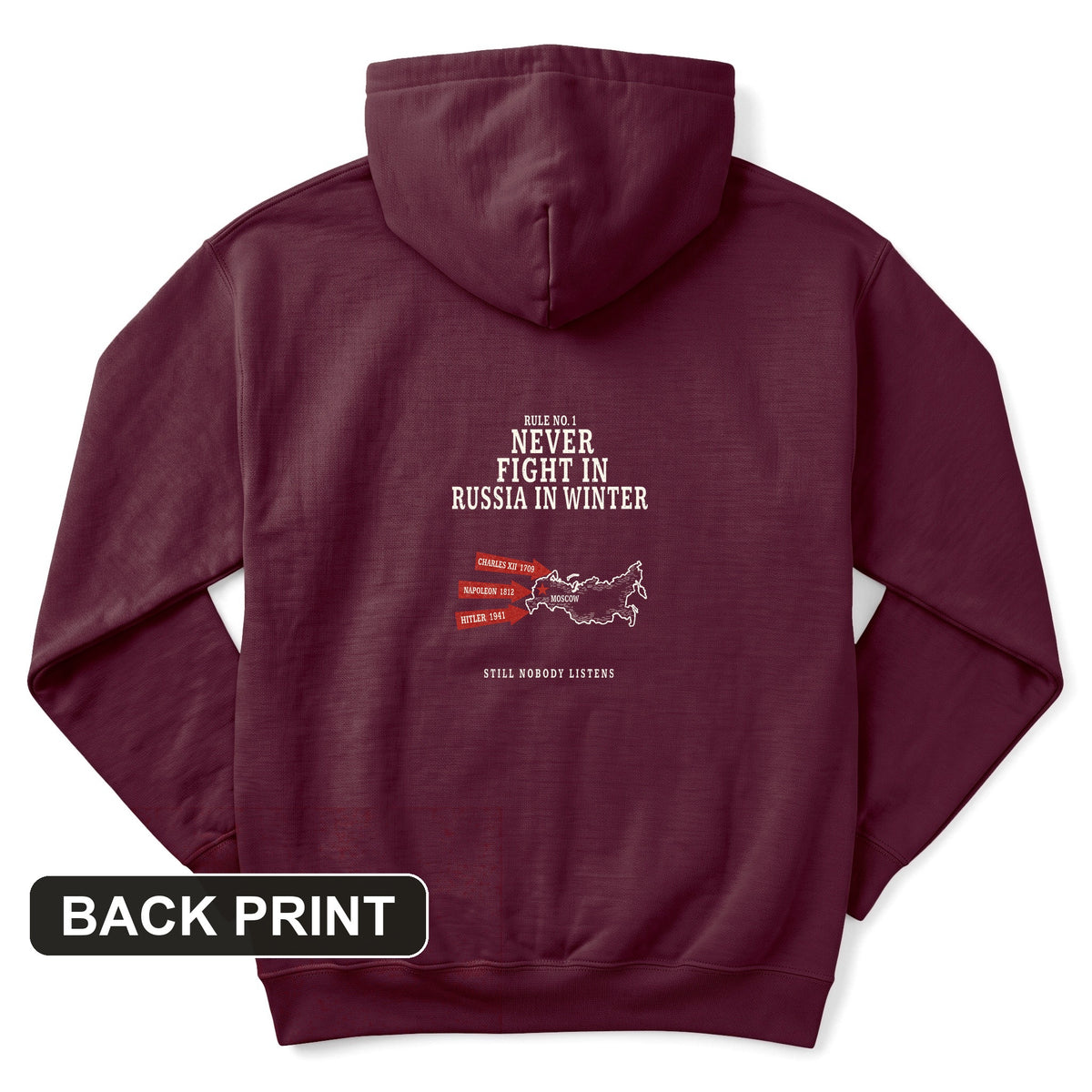 Russia In Winter Back Print Hoodie
