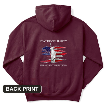 Statue Of Liberty Back Print Hoodie