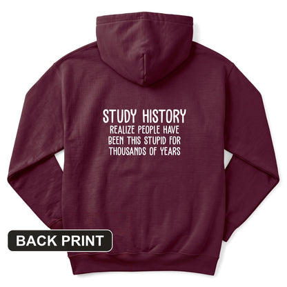 Study History Back Print Hoodie