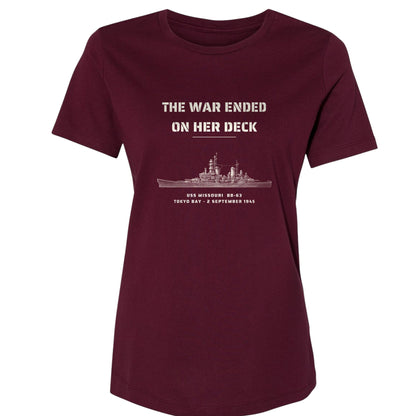 The War Ended On Her Deck Women's T-Shirt