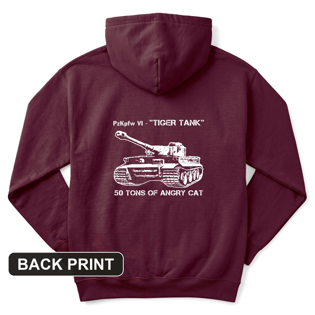 Tiger Tank Back Print Hoodie