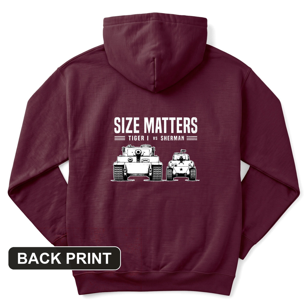 Tiger vs Sherman Back Print Hoodie