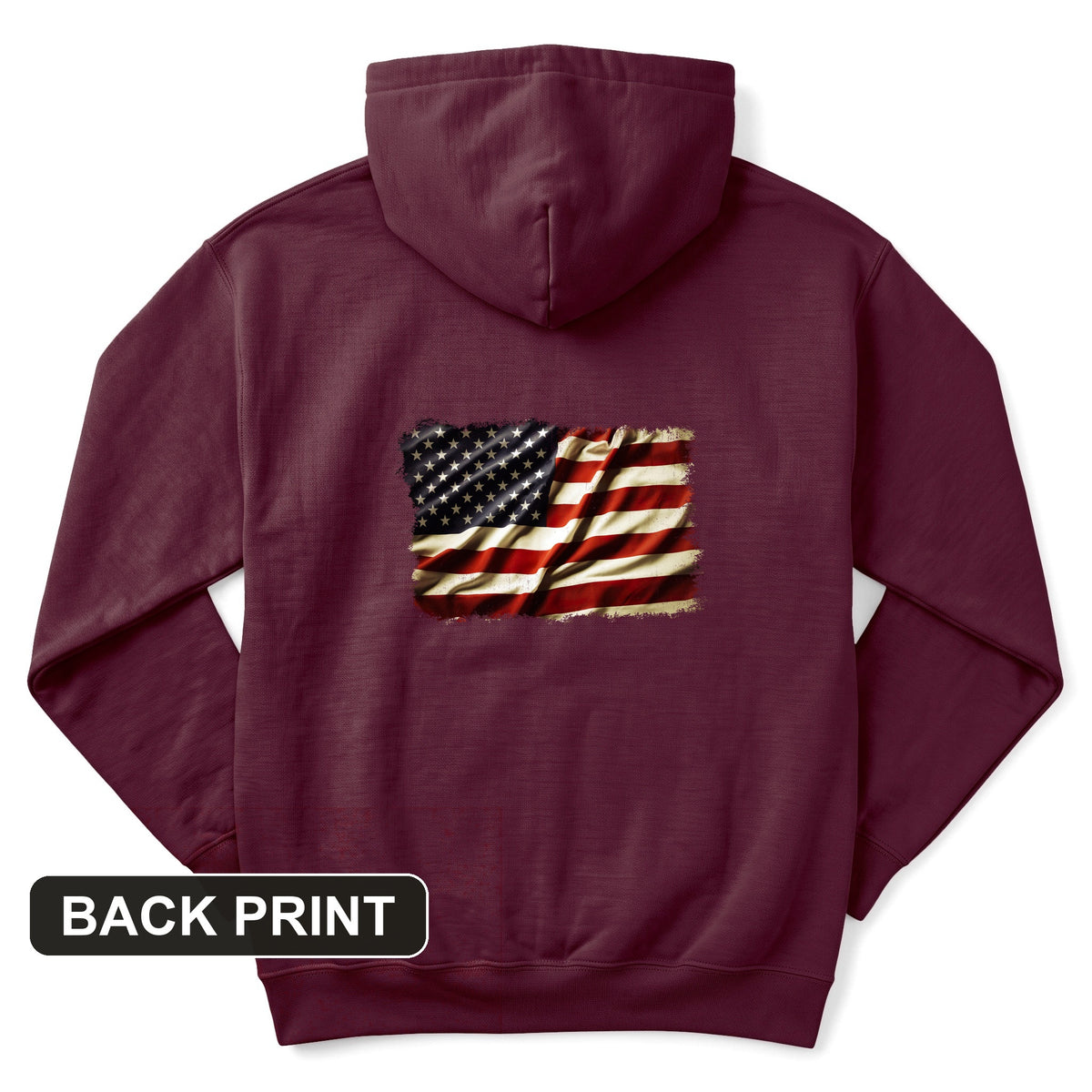 USA Flag Back Print Hoodie