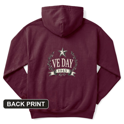 VE Day 1945 Back Print Hoodie
