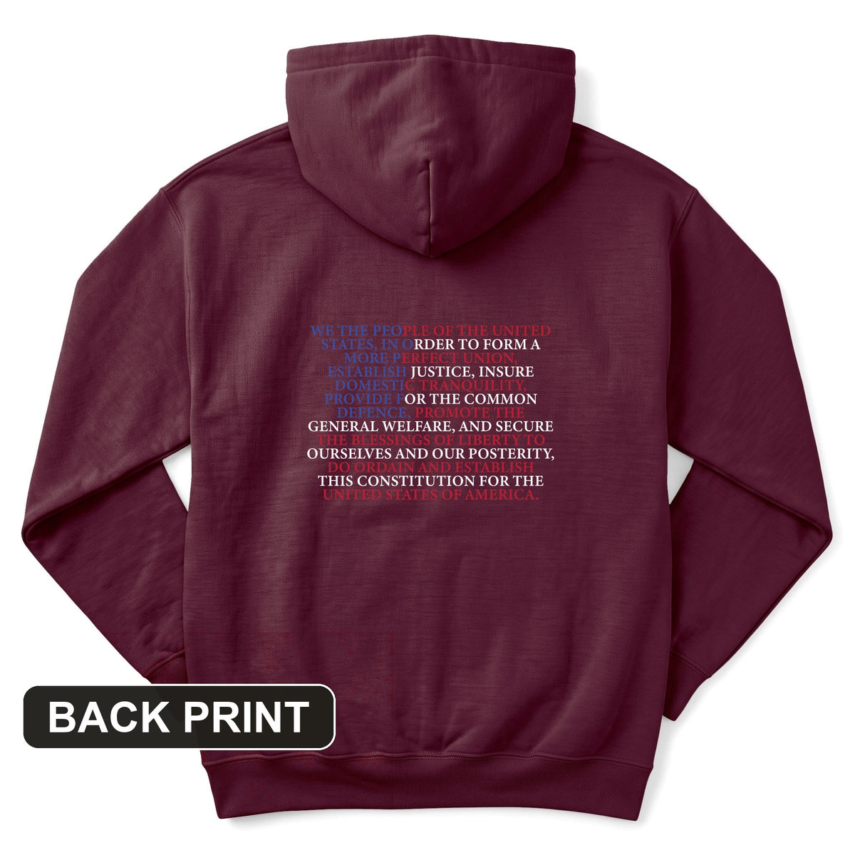 We The People Flag Back Print Hoodie
