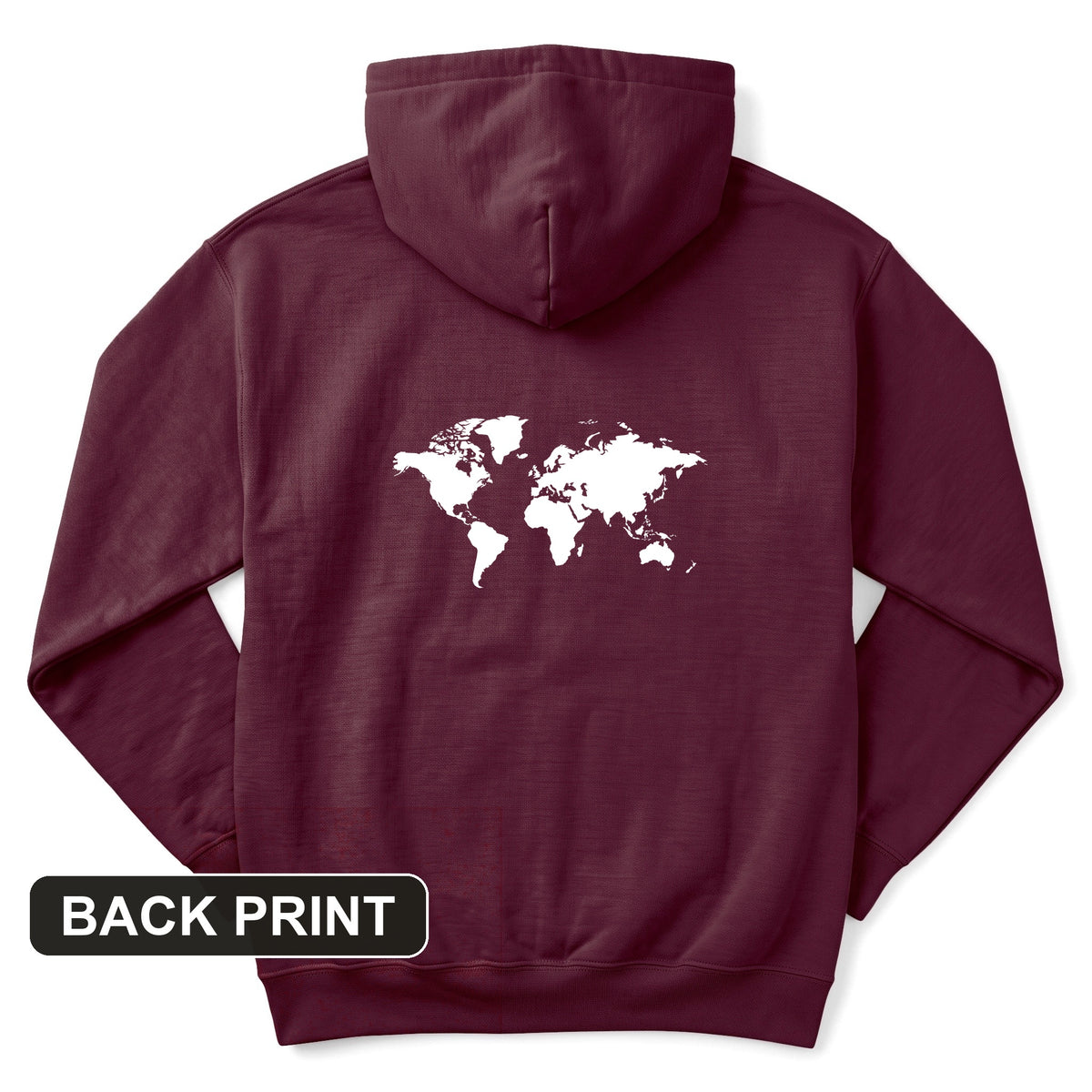 World Map Back Print Hoodie