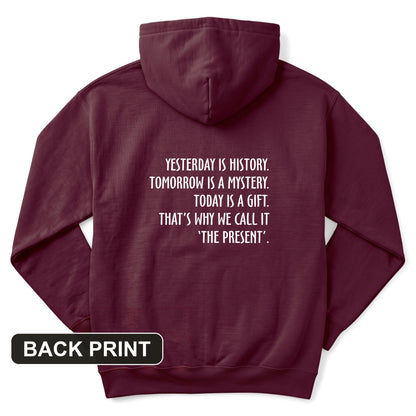 Yesterday Is History Back Print Hoodie
