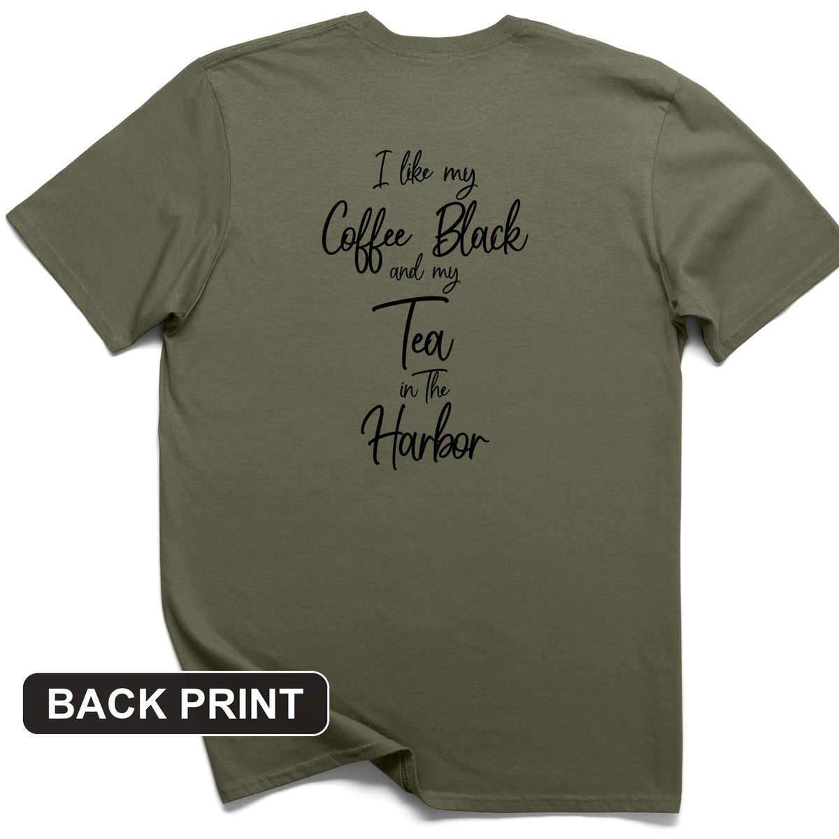 Coffee Black Back Print T-Shirt
