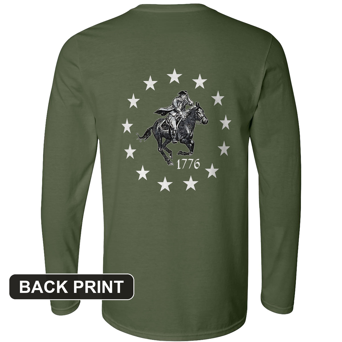 1776 Back Print Long Sleeve T-Shirt