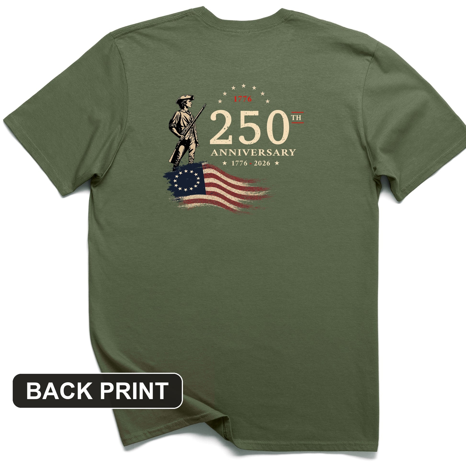 250th Anniversary Soldier Back Print T-Shirt