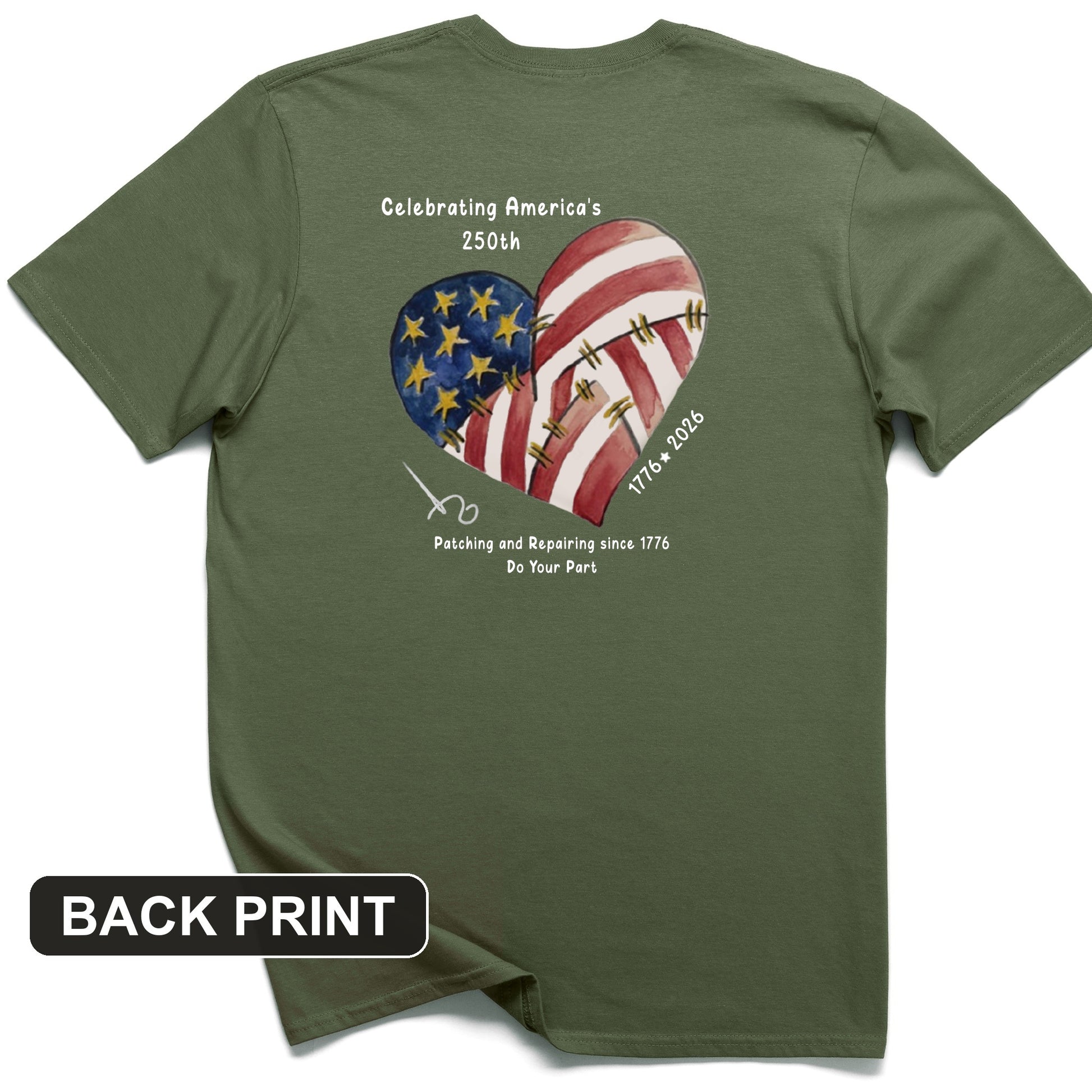 250th Heart Back Print T-Shirt