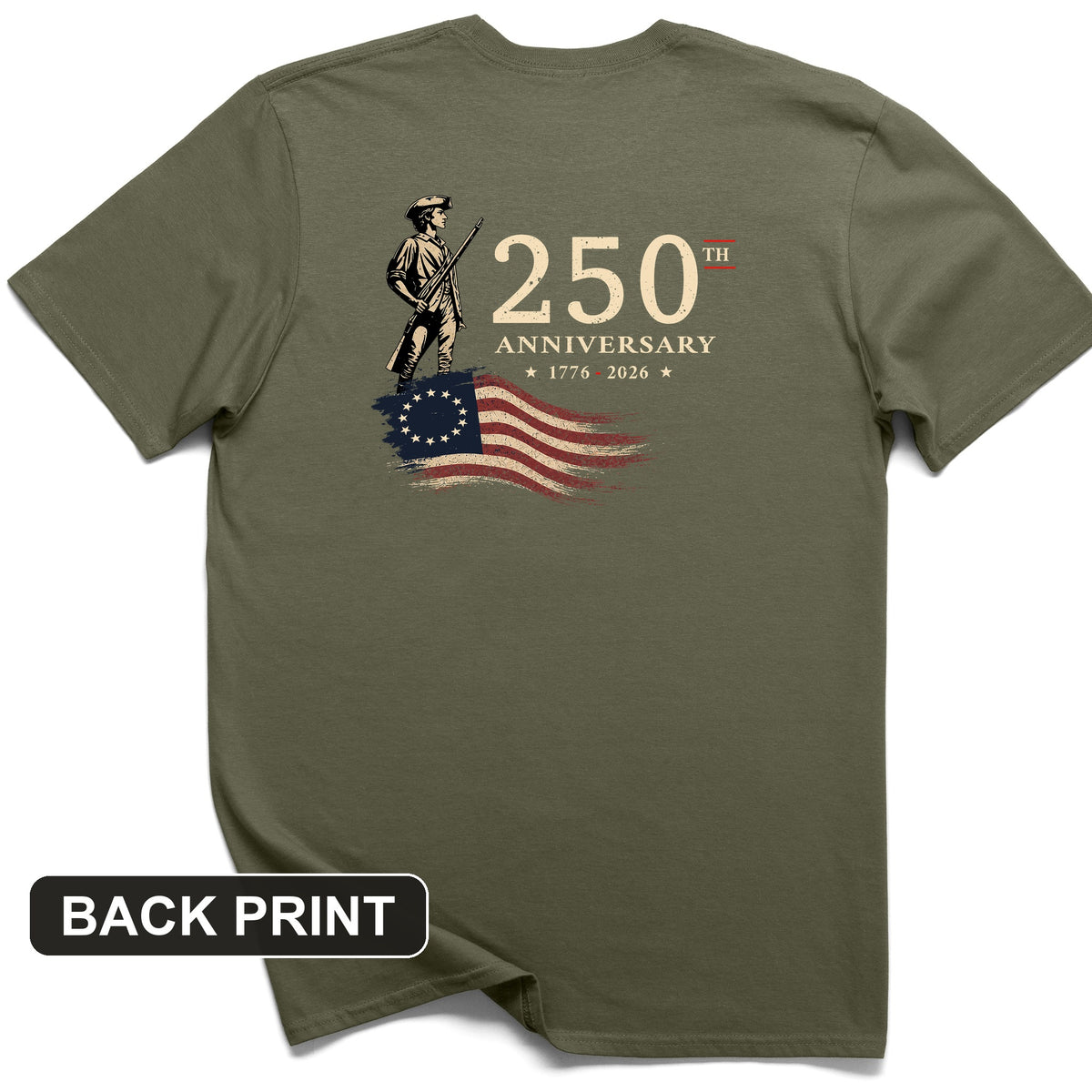250th Anniversary Soldier Back Print T-Shirt