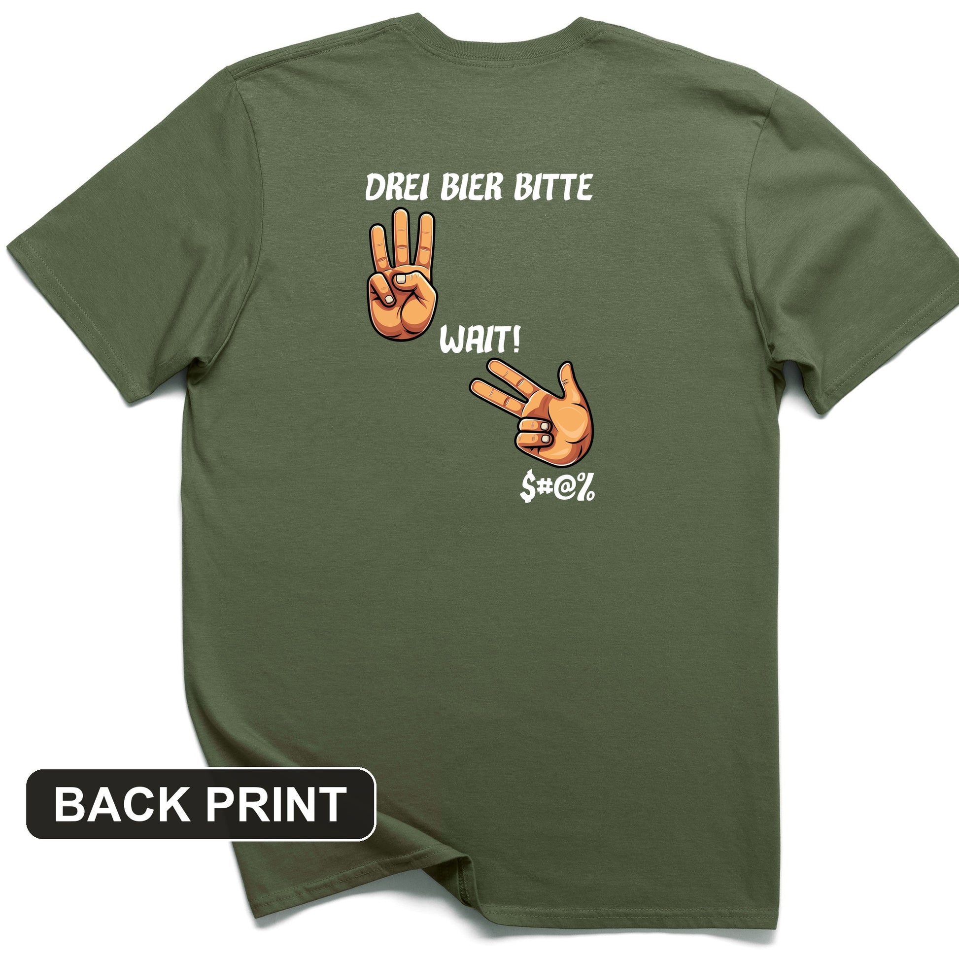 3 Beers Back Print T-Shirt