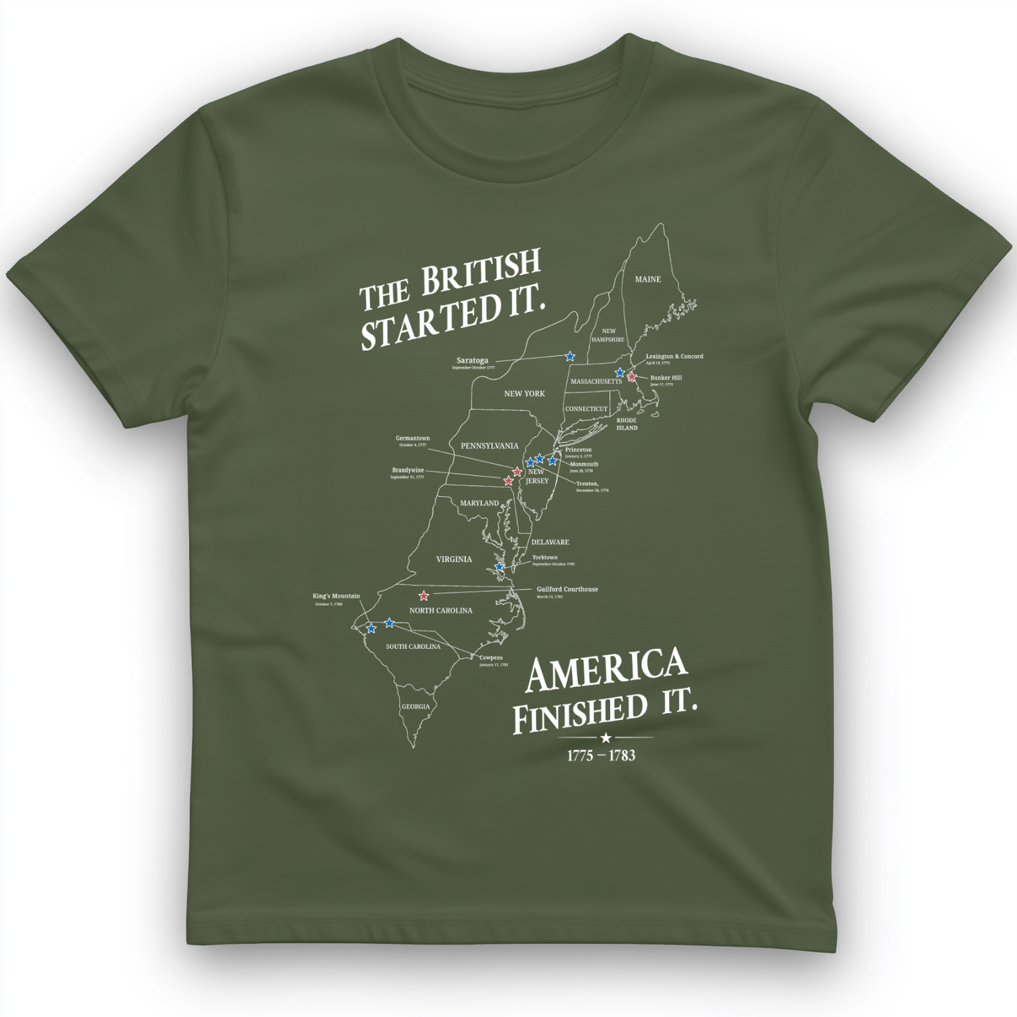 Revolutionary War Map T-Shirt