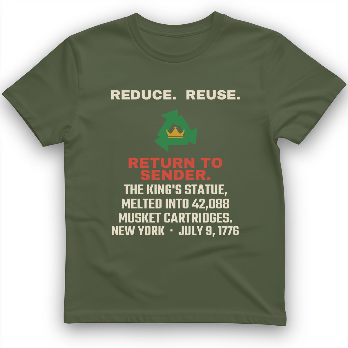 Return To Sender King's Statue 1776 T-Shirt