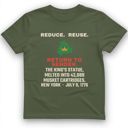 Return To Sender King's Statue 1776 T-Shirt