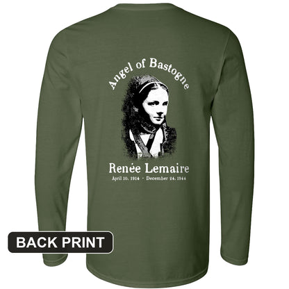 Angel of Bastogne Back Print Long Sleeve T-Shirt