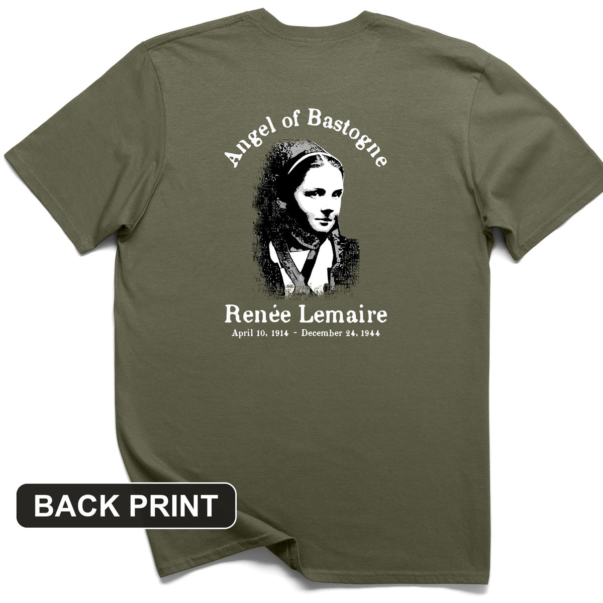 Angel of Bastogne Back Print T-Shirt