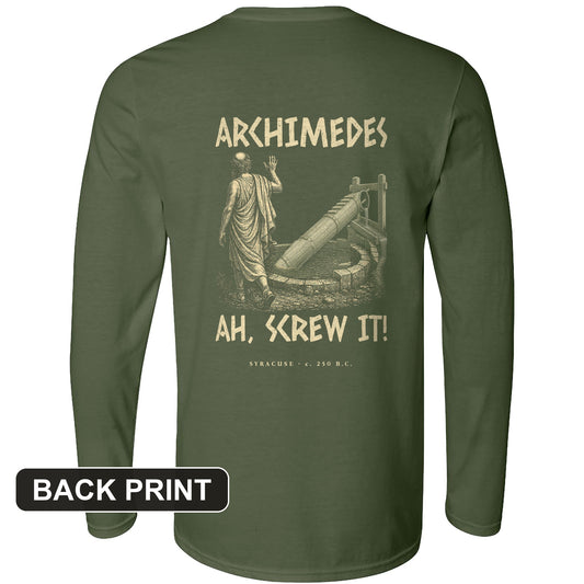 Archimedes Screw It Back Print Long Sleeve T-Shirt