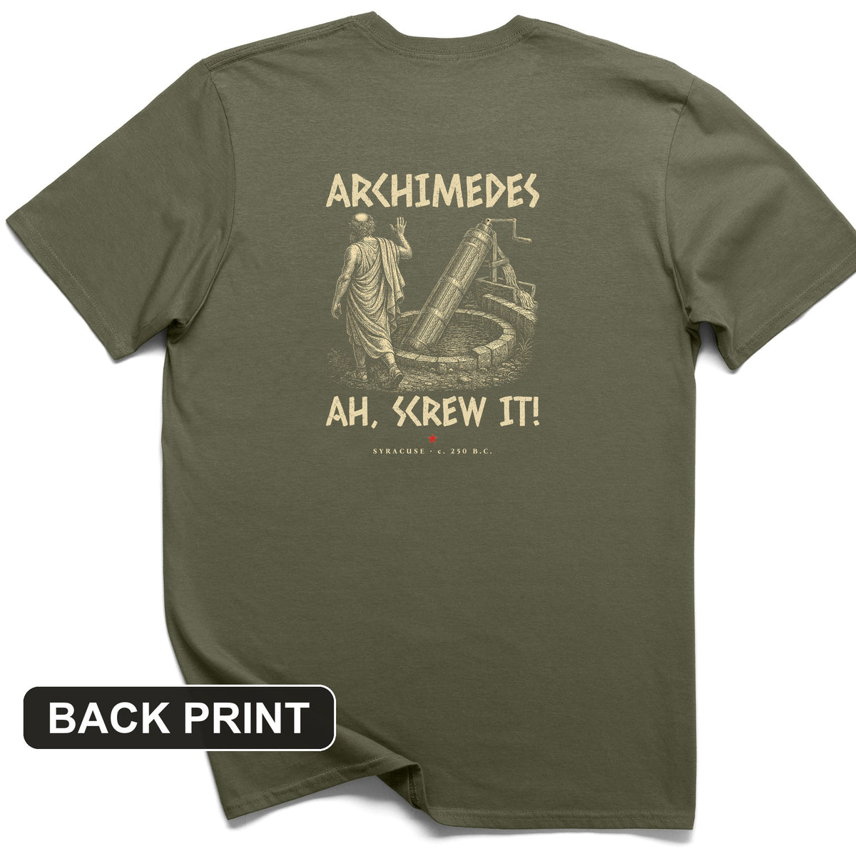 Archimedes Screw It Back Print T-Shirt
