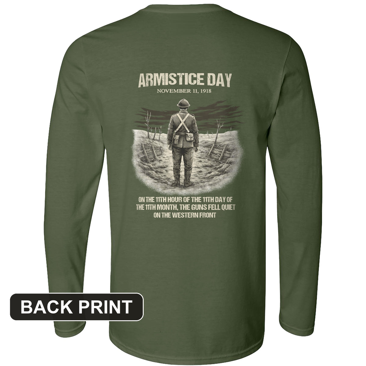 Armistice Day Back Print Long Sleeve T-Shirt