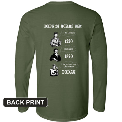 Being 28 Today Back Print Long Sleeve T-Shirt