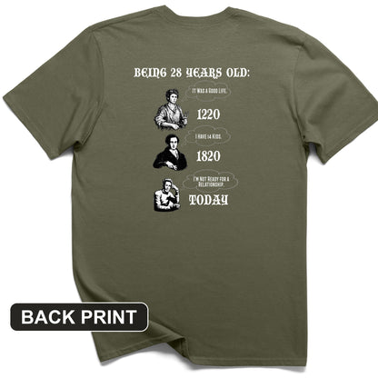 Being 28 Today Back Print T-Shirt