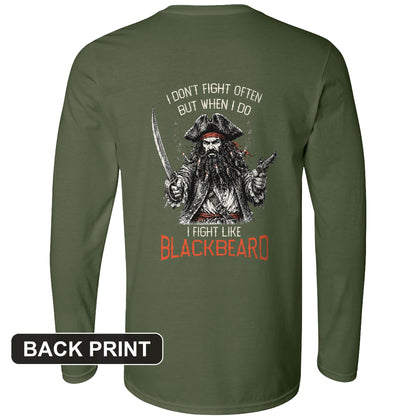 Blackbeard Back Print Long Sleeve T-Shirt