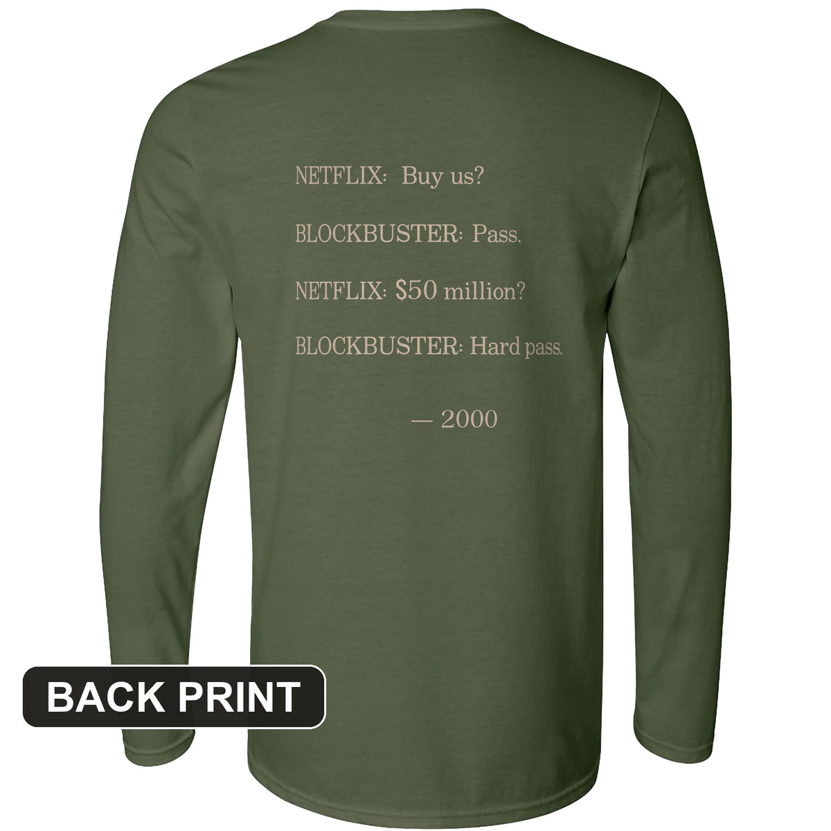 Blockbuster Back Print Long Sleeve T-Shirt