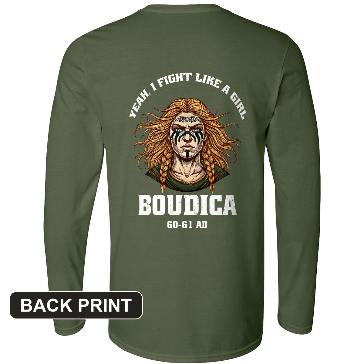 Boudica Back Print Long Sleeve T-Shirt