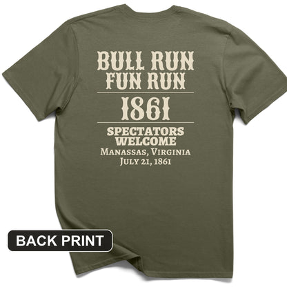 Bull Run Fun Run 1861 Back Print T-Shirt