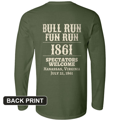 Bull Run Fun Run 1861 Back Print Long Sleeve T-Shirt
