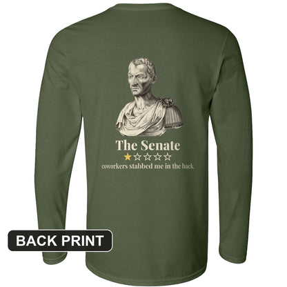 Caesar Senate Review Back Print Long Sleeve T-Shirt