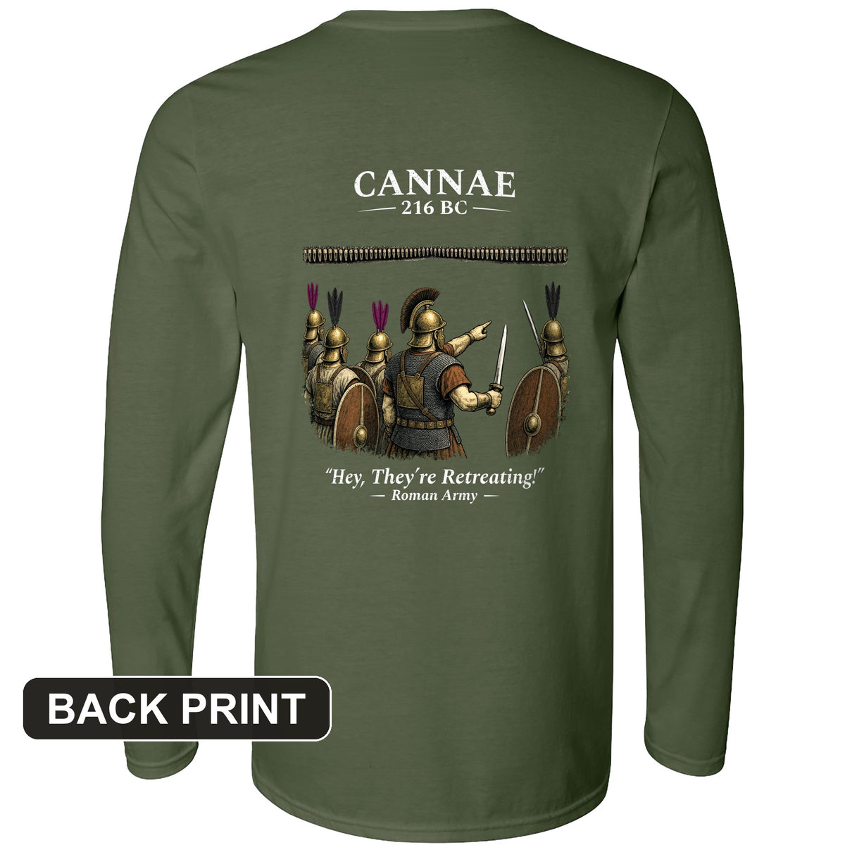Cannae Back Print Long Sleeve T-Shirt