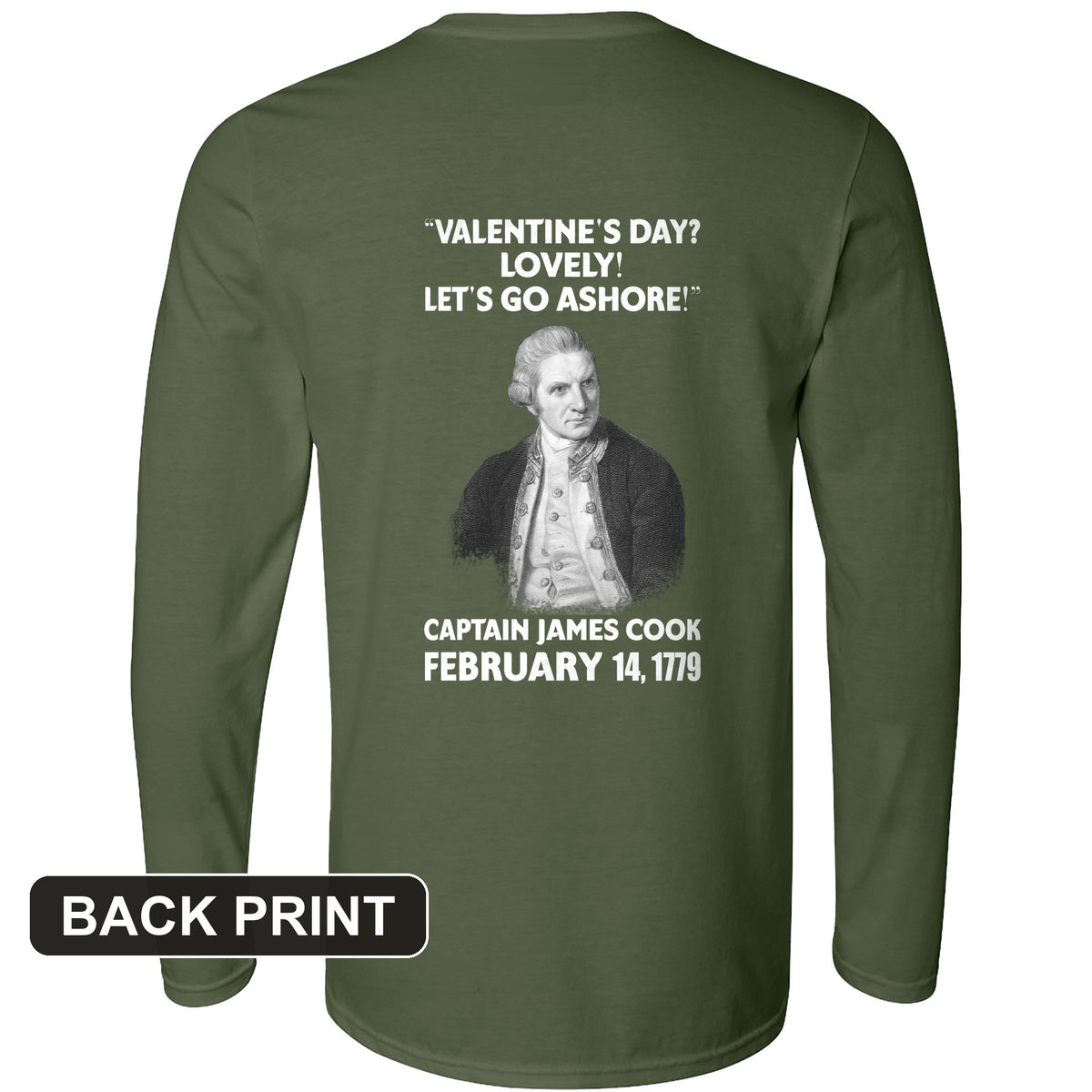 Captain Cook Back Print Long Sleeve T-Shirt