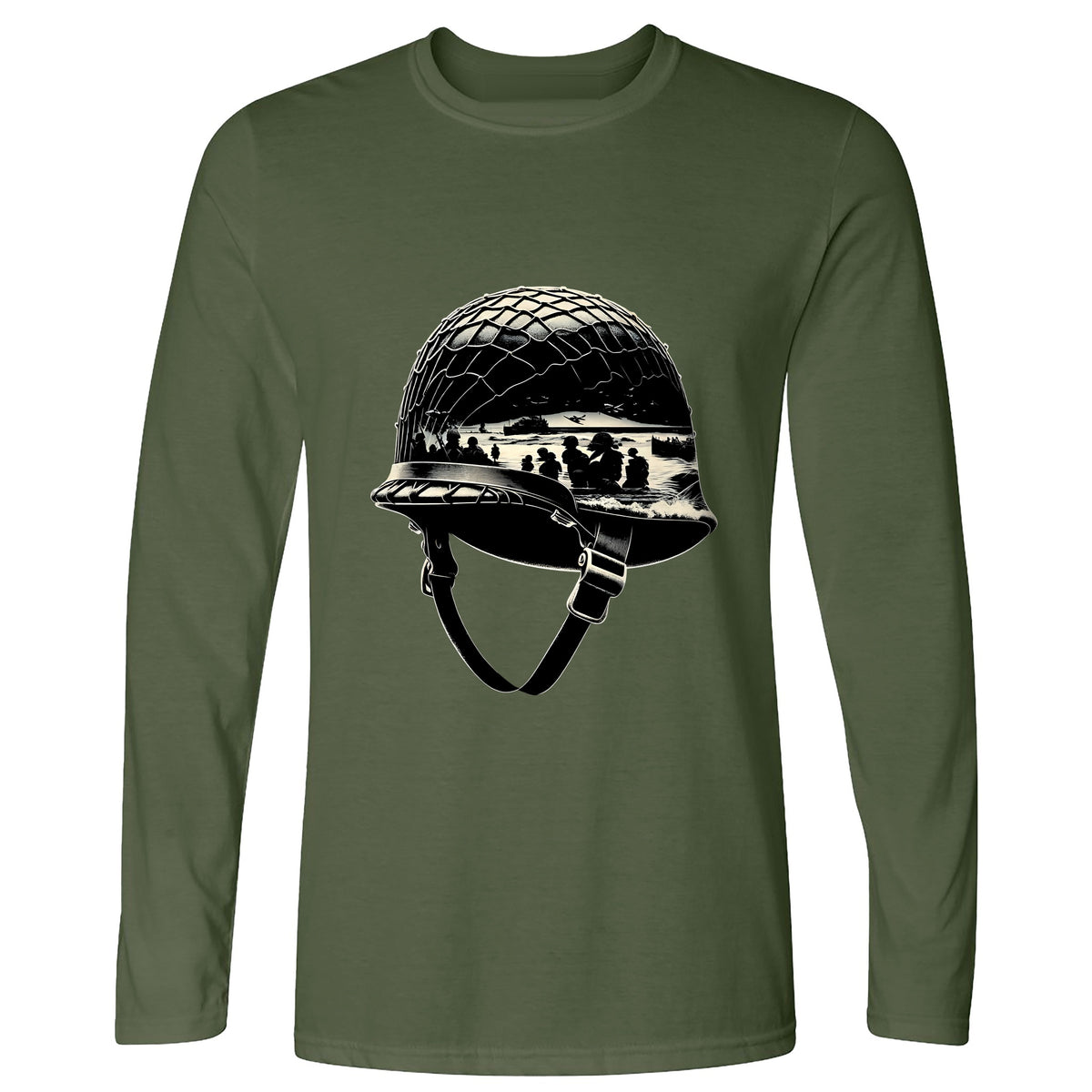 D-Day Helmet Long Sleeve T-Shirt