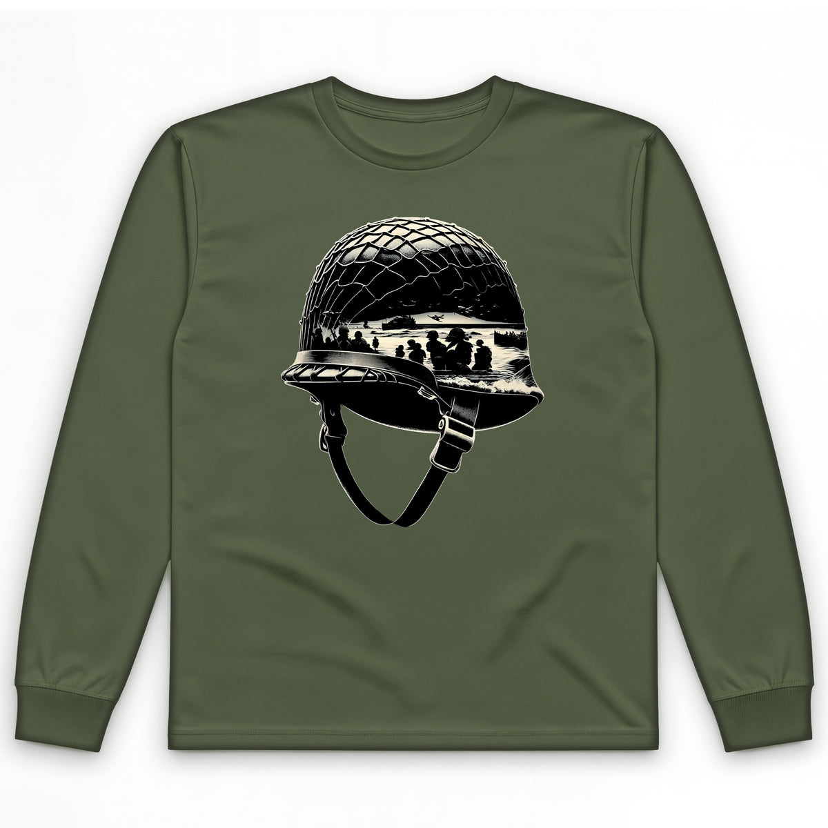 D-Day Helmet Long Sleeve T-Shirt