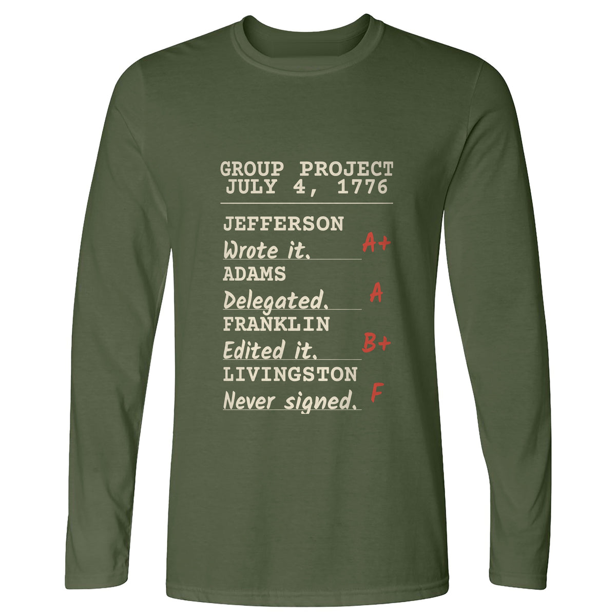 Declaration Of Independence Group Project Long Sleeve T-Shirt