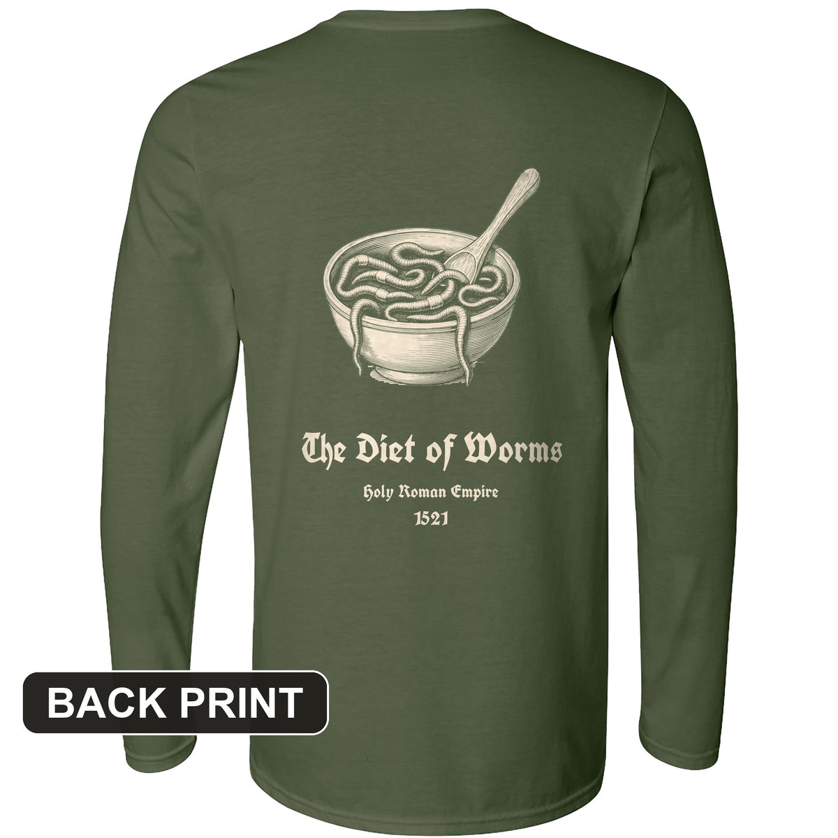 Diet Of Worms Back Print Long Sleeve T-Shirt