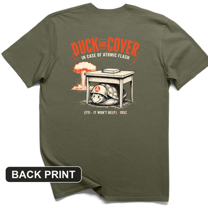 Duck And Cover Back Print T-Shirt