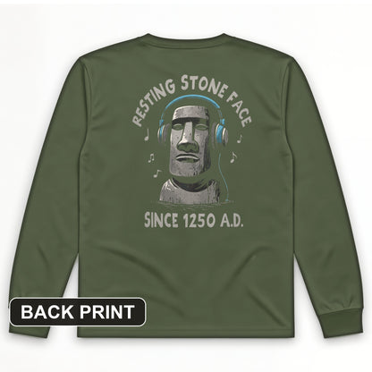 Easter Island Back Print Long Sleeve T-Shirt